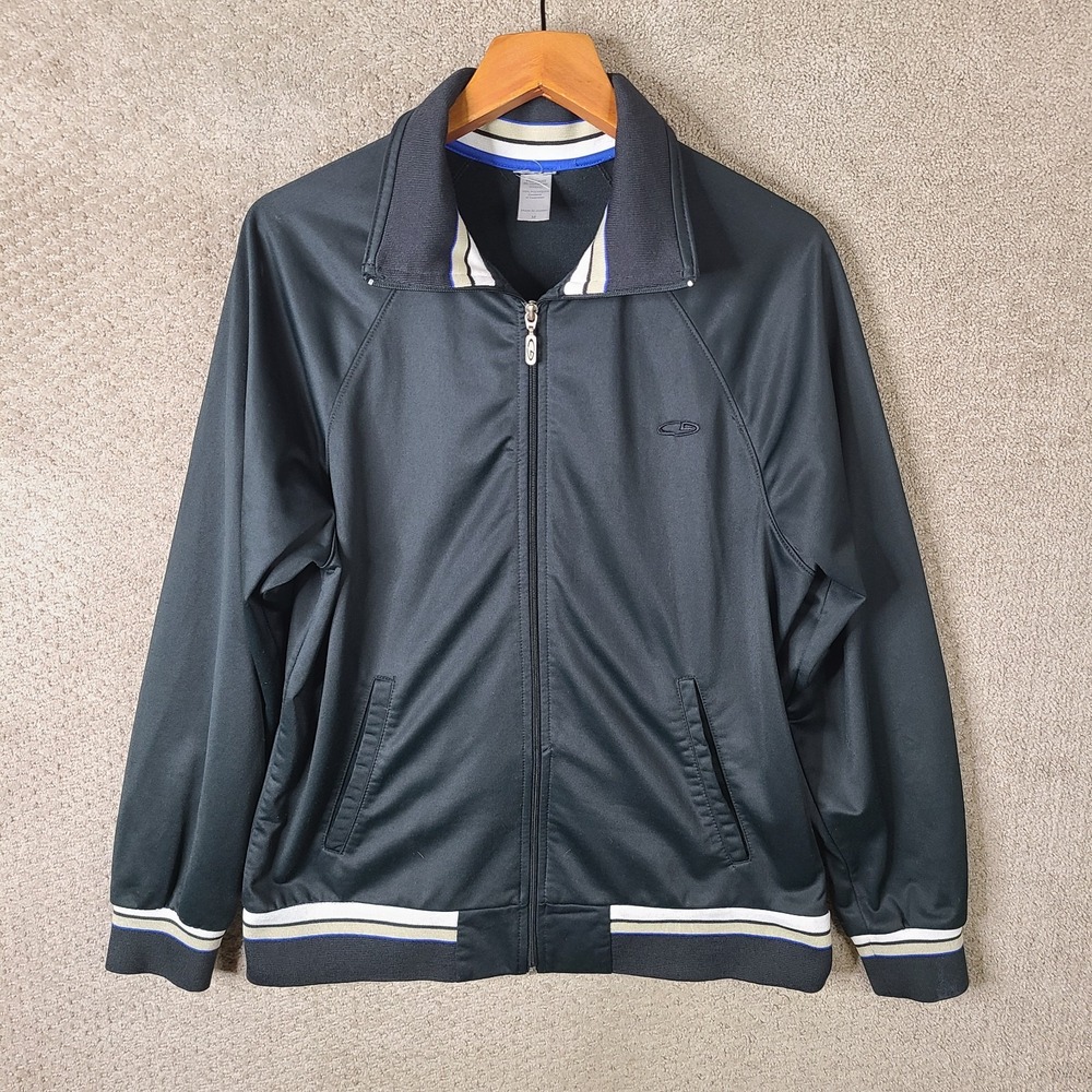 C9 Champion Jacket Mens Medium Black Track‎ Athletic Sport Full Zip Polyester